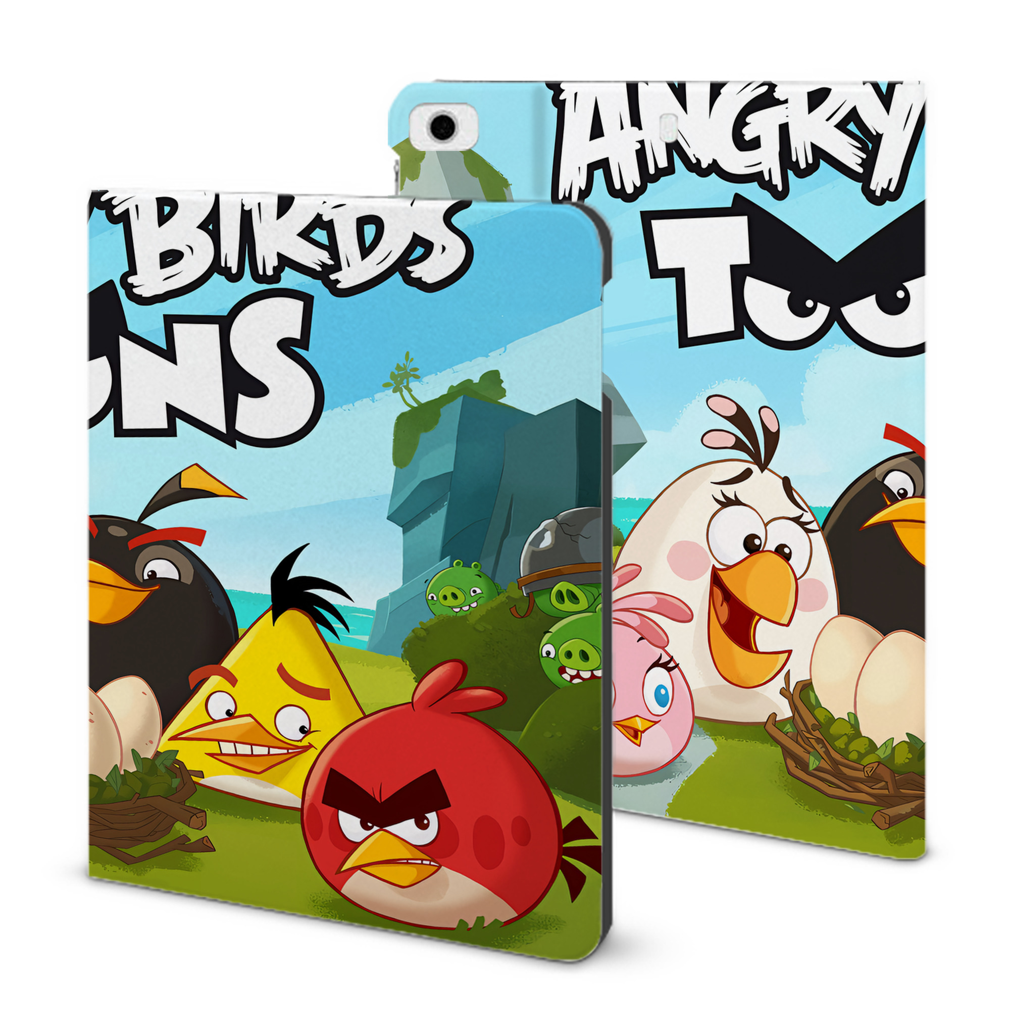 （画像用） Angry Birds アングリーバード IPad ケース ブック型 PUレザー TPU 耐衝撃 軽量 薄型 ペン収納なし 全面保護 IPad 各モデル対応